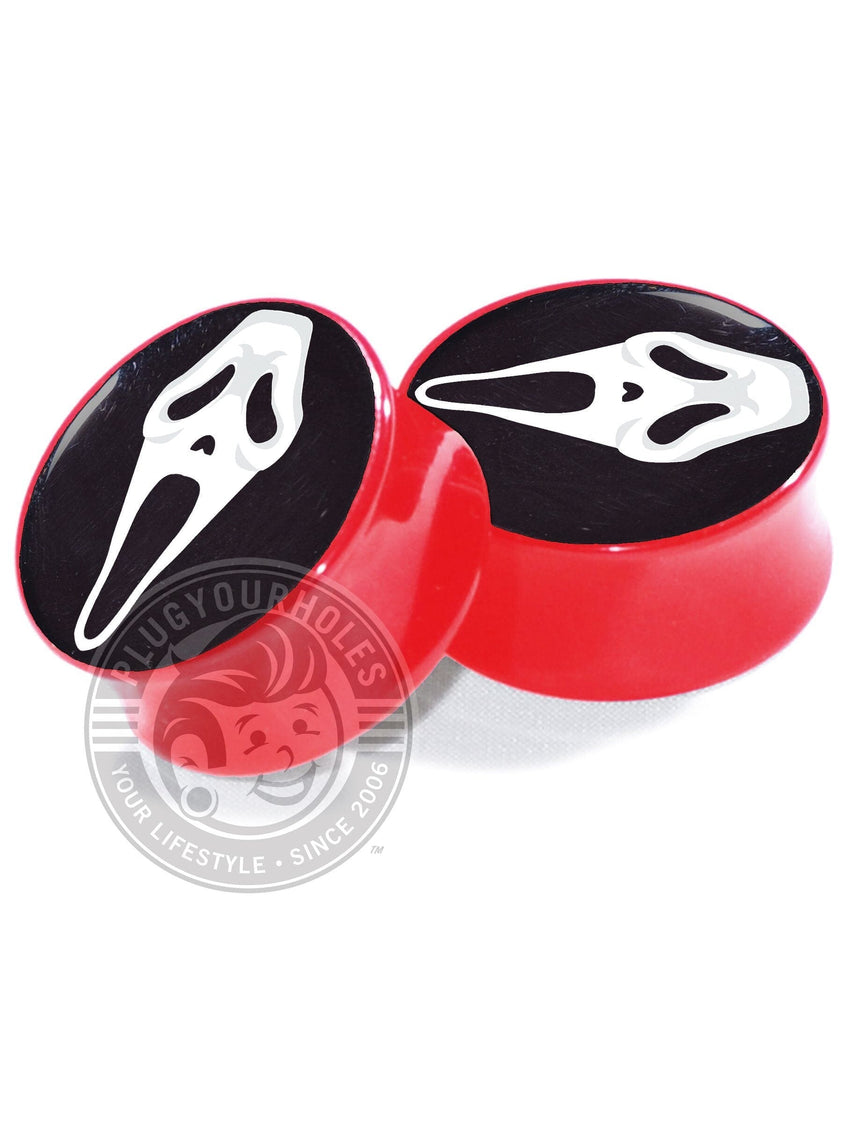 Ghostface Mask Image Plugs | Scream Mask Plugs | Halloween Gauges ...