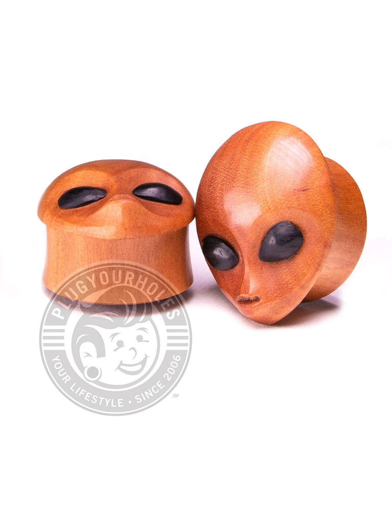 Alien Carved Sawo Wood Plugs