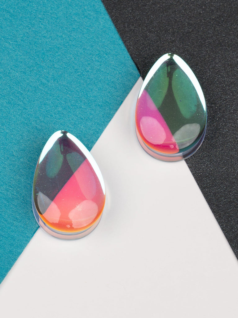 Aurora Stone Teardrop Plugs