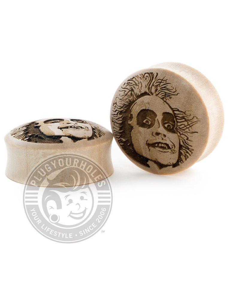 Beetlejuice - Engraved Wood Plugs