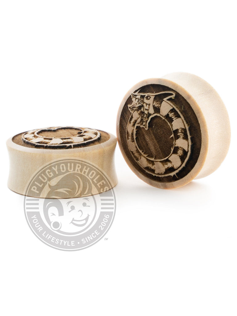 Beetlejuice Sandworm - Engraved Wood Plugs