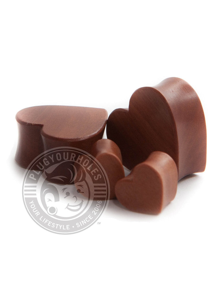 Cherry Wood Heart Shaped Wood Plugs