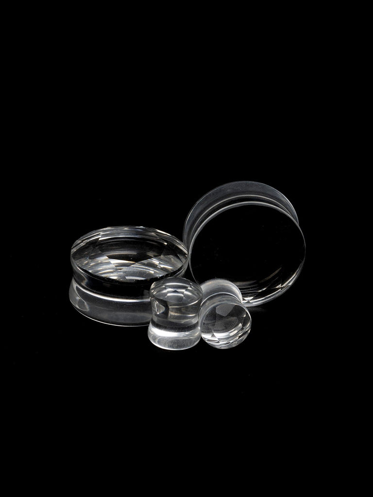 Clear Gem Cut Glass Plugs