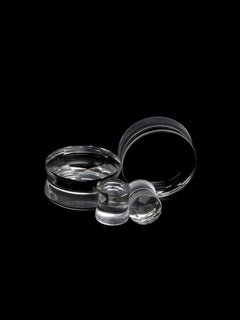 Clear Gem Cut Glass Plugs