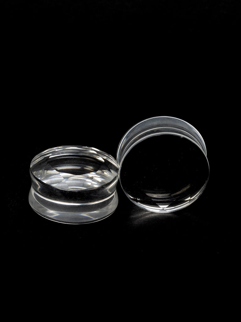 Clear Gem Cut Glass Plugs