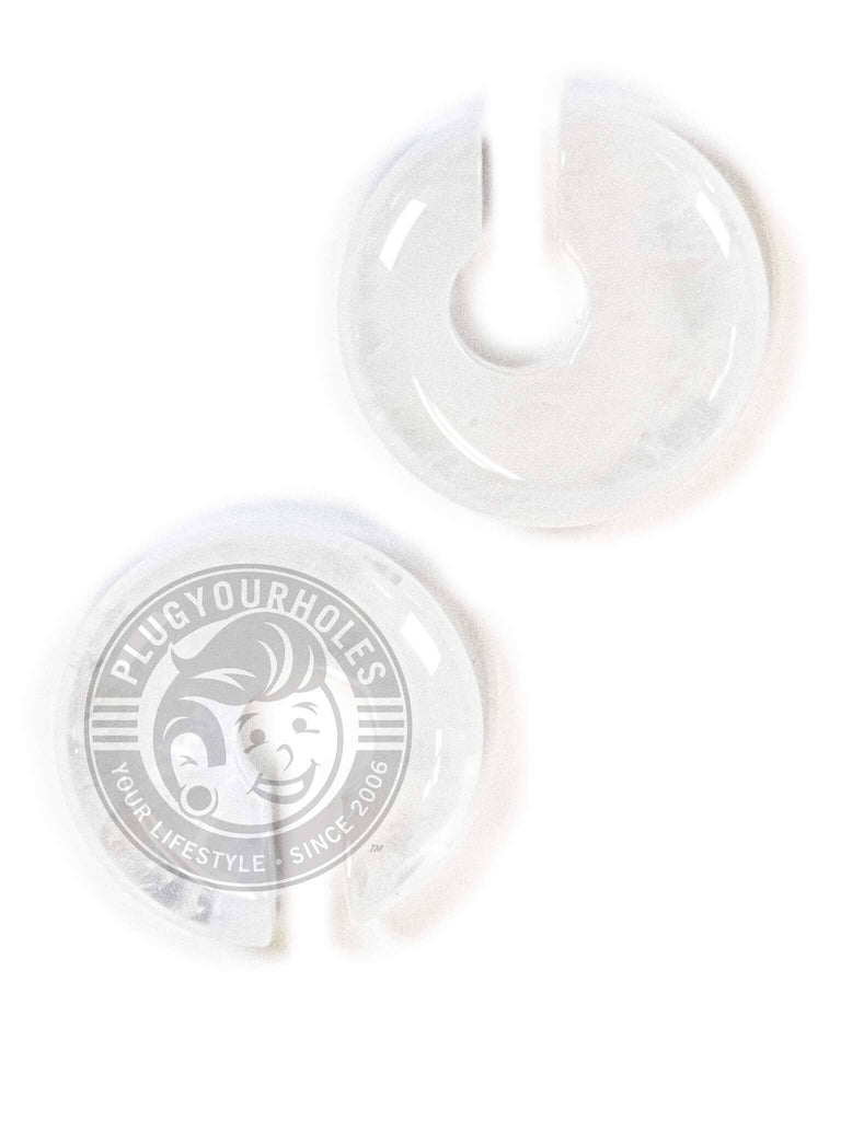 Clear Quartz Round Offset Keyhole Stone Hangers