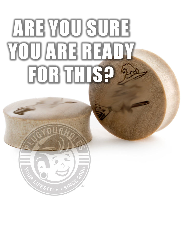 WITCH COCK - Engraved Wood Plugs - Limited Edition