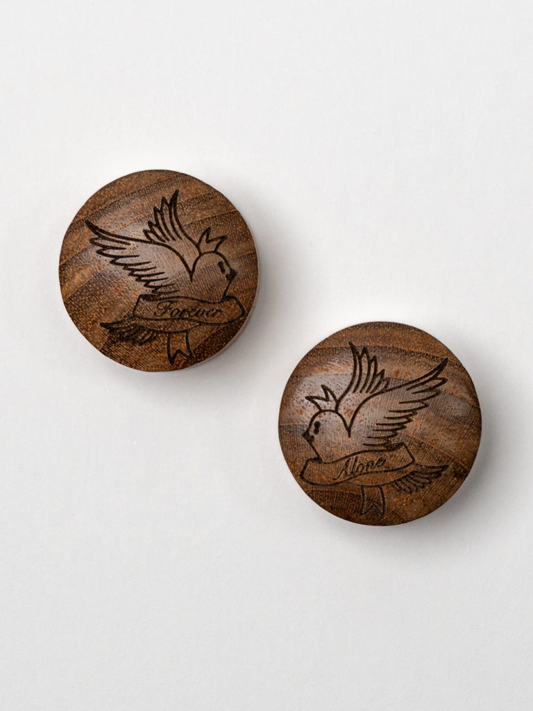 Forever Alone Banner Flash Engraved Wood Plugs