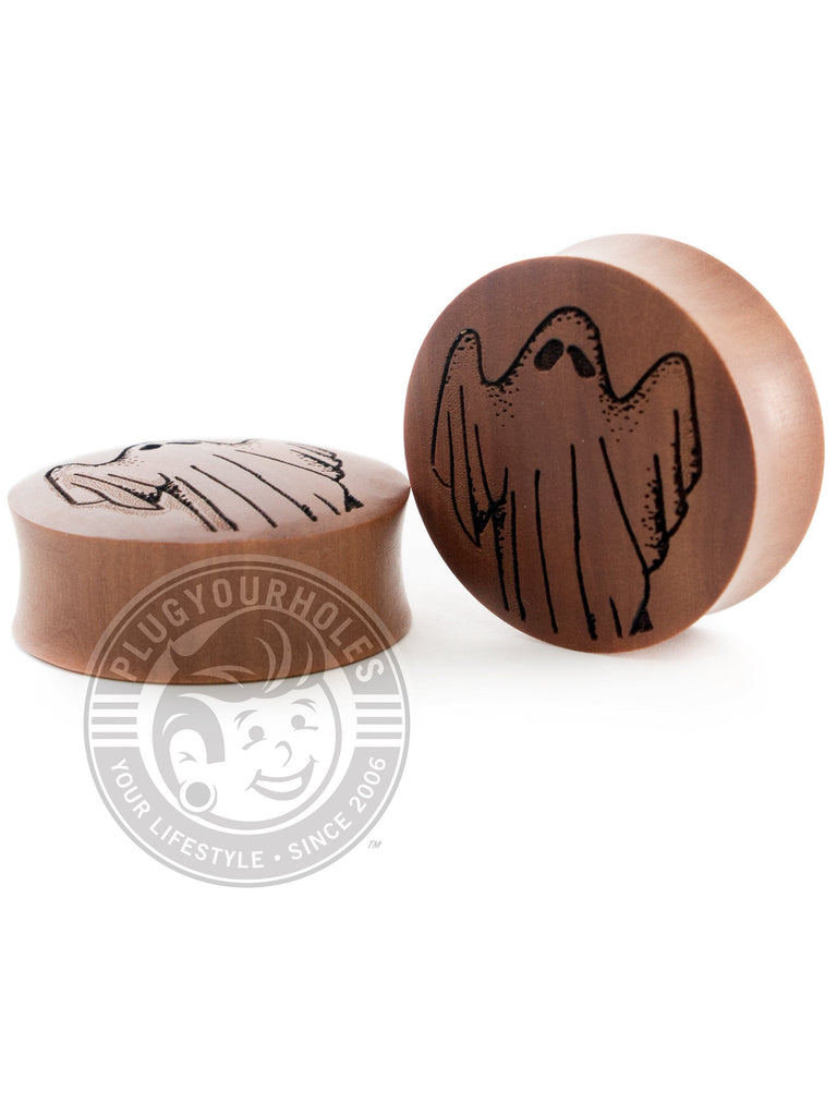 Ghost - Engraved Wood Plugs