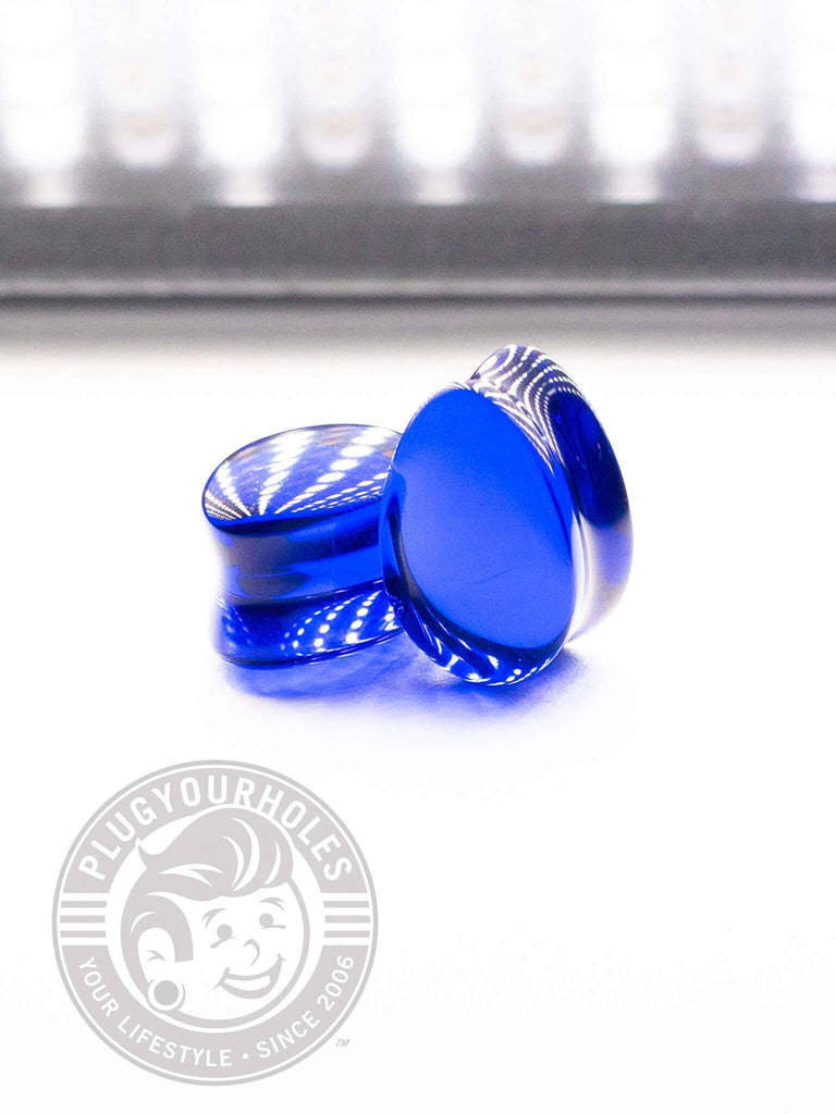 Blue Teardrop Glass Plugs