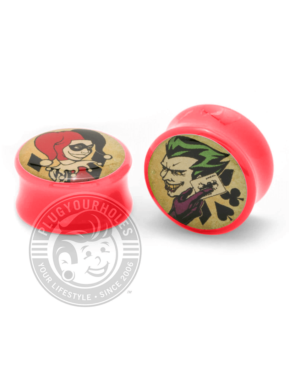 Comic Book Plugs | Harley Quinn Plugs | The Joker Gauges – PlugYourHoles.com