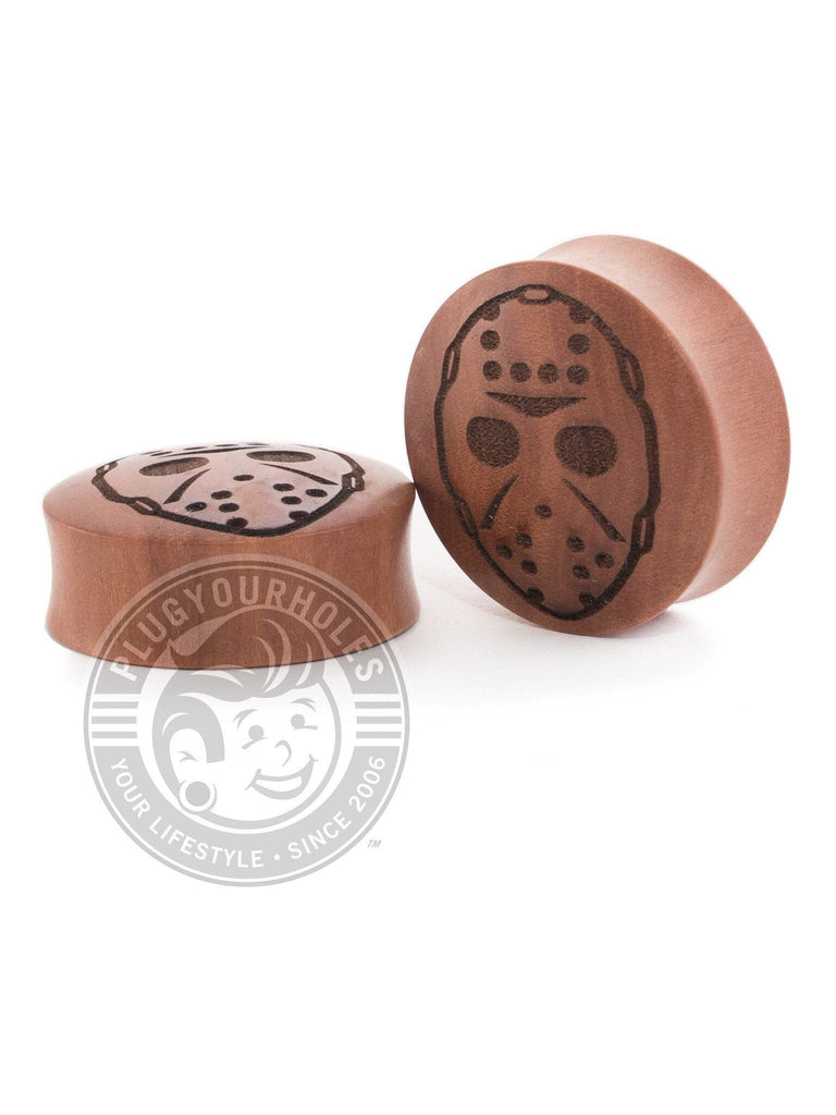Jason Mask Engraved Wood Plugs
