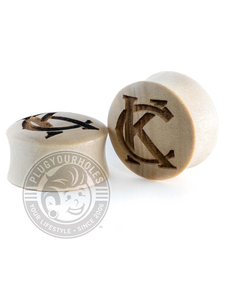 KC Monogram - Kansas City Engraved Wood Plugs