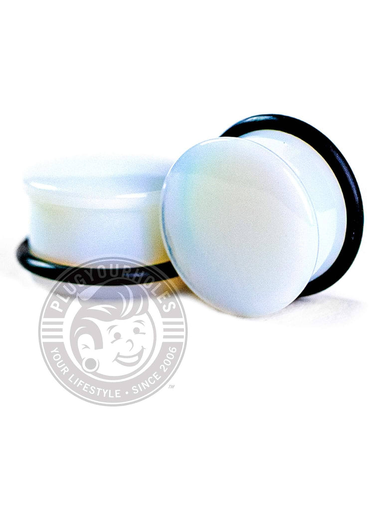 Opal Single Flared Stone Plugs