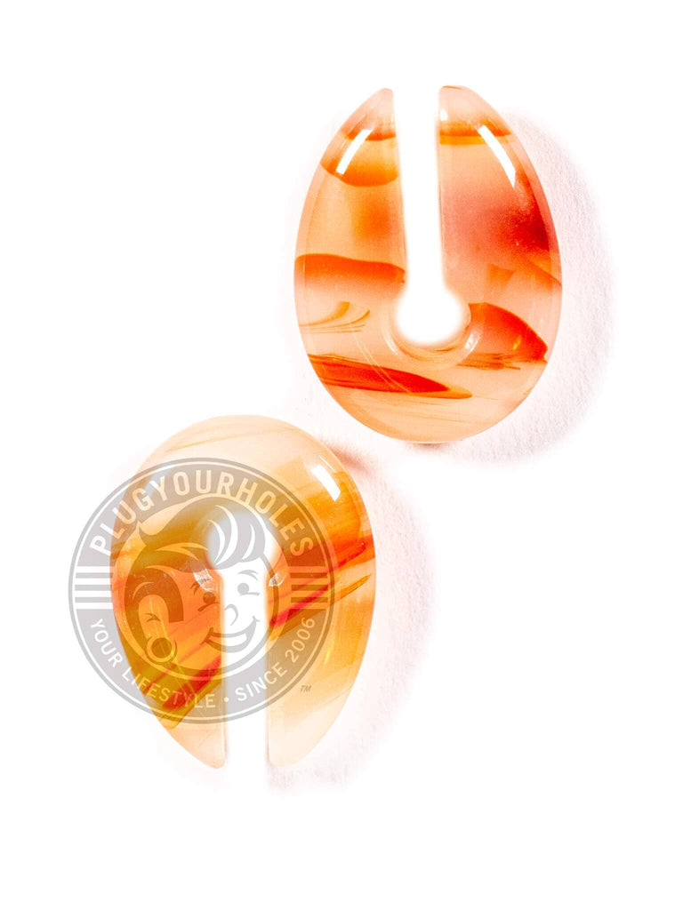 Red Line Oval Keyhole Stone Hangers