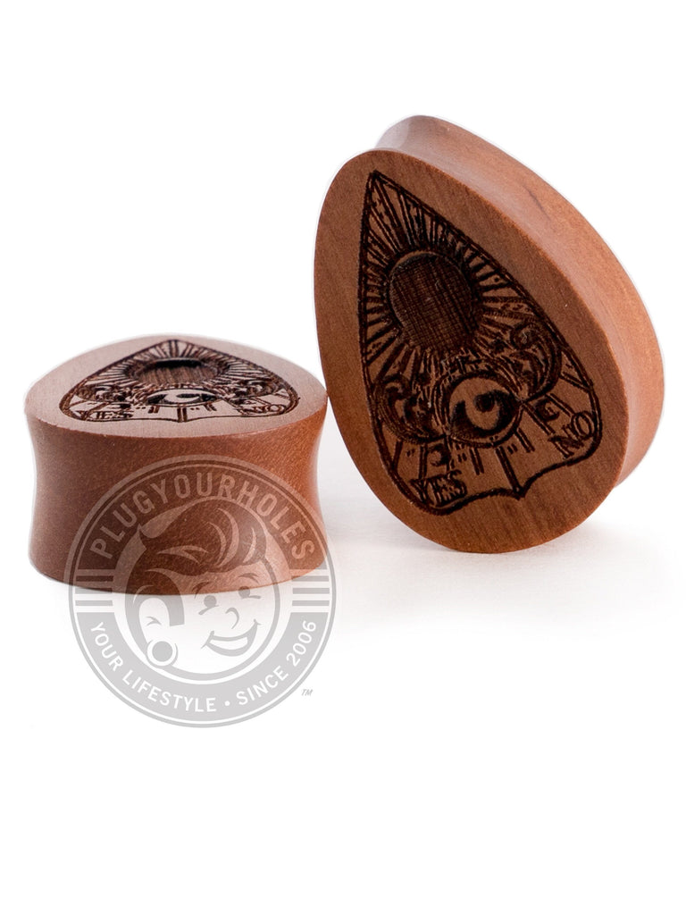 Planchette Tear Drop Sawo Engraved Wood Plugs
