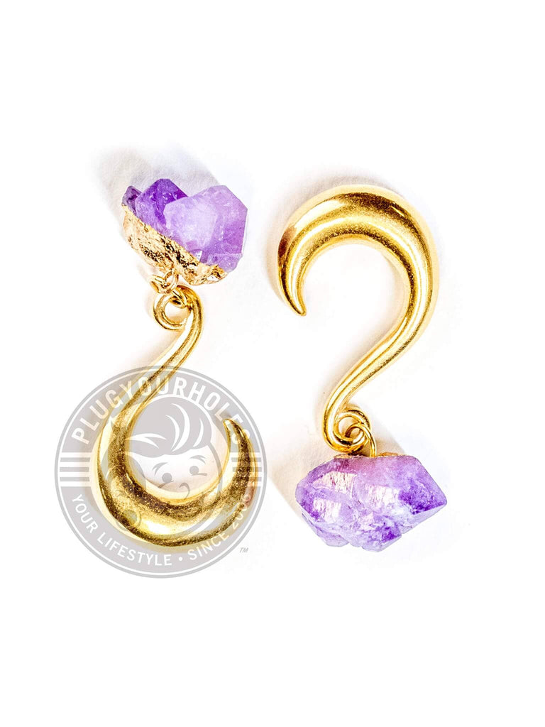 Purple Stone Gold Hook Hangers