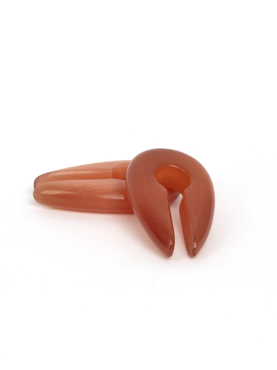 Red Cat's Eye Oval Keyhole Stone Hangers | Stone Ear Weights ...