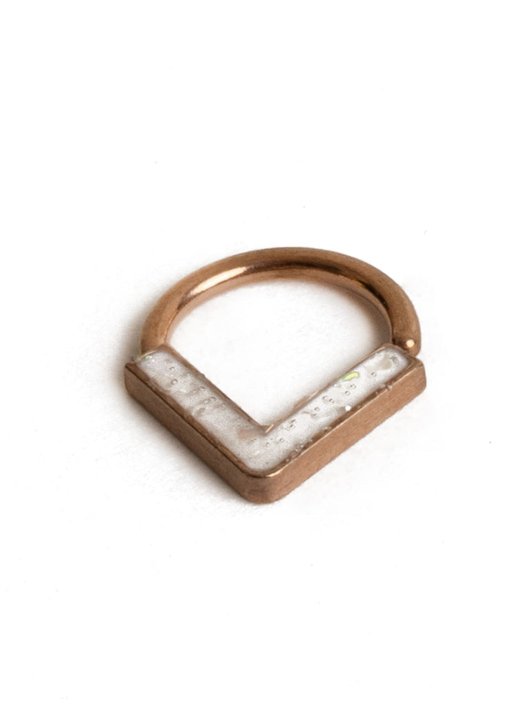 Crushed Glitter Chevron Bendable Hoop Ring