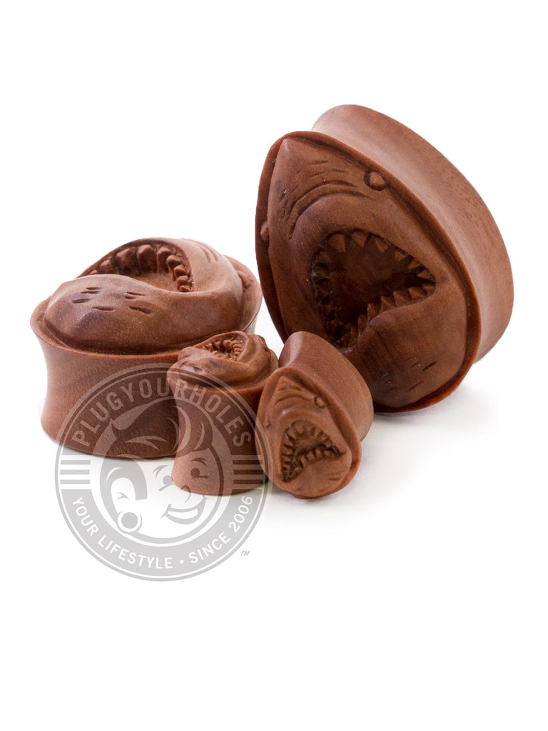 Shark Tear Drop Sawo Wood Plugs - (PYH Exclusive)