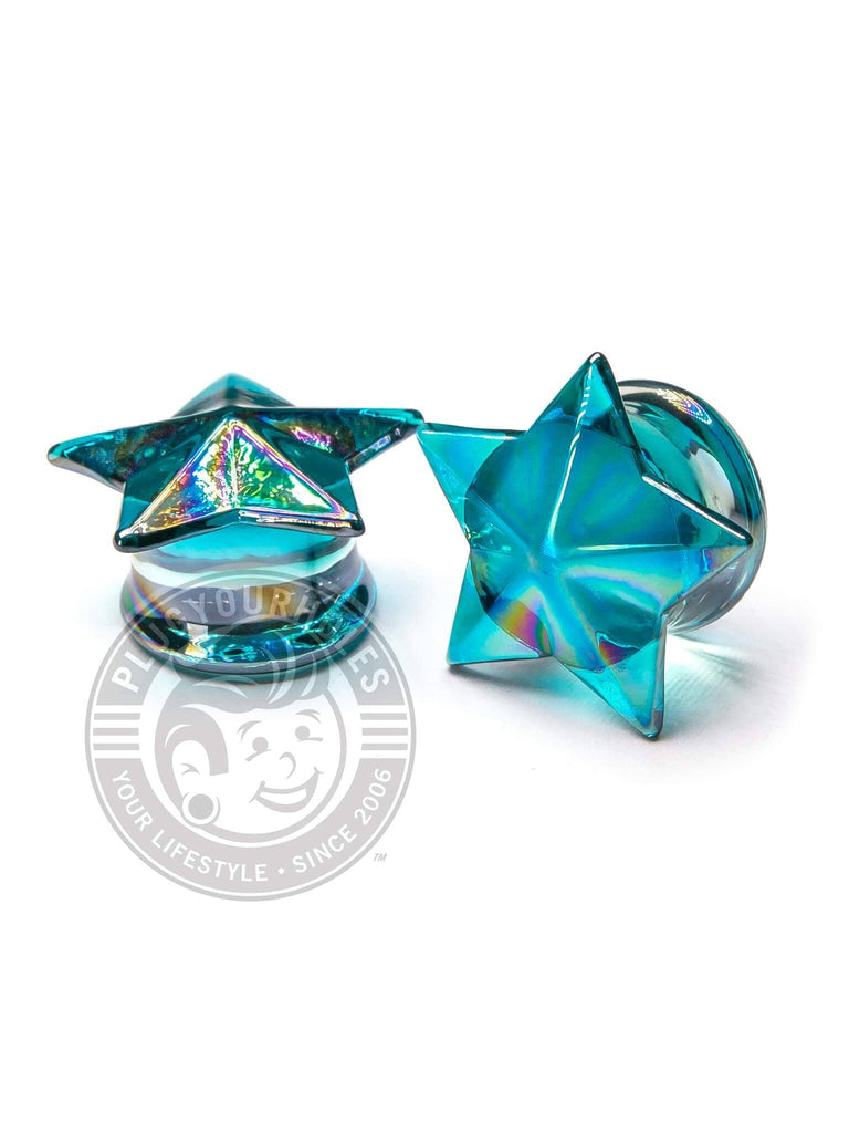 Blue Star Glass Plugs