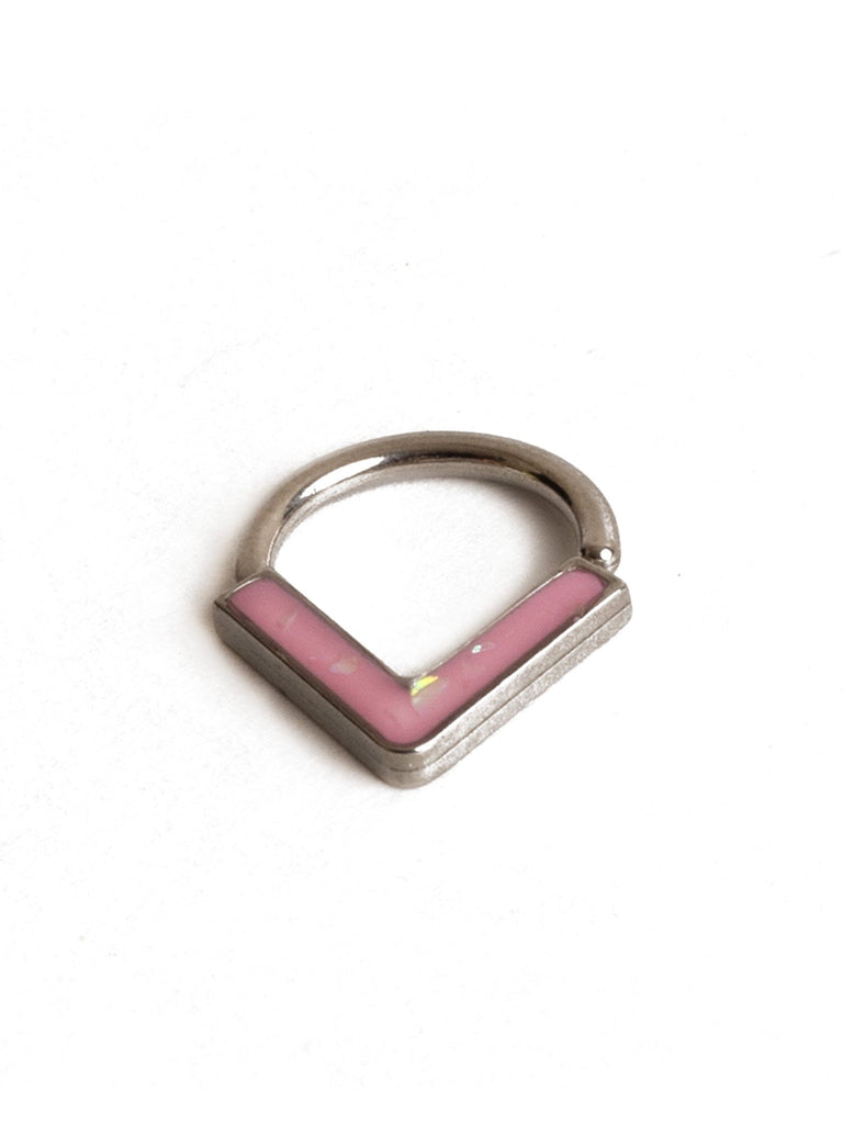 Crushed Glitter Chevron Bendable Hoop Ring