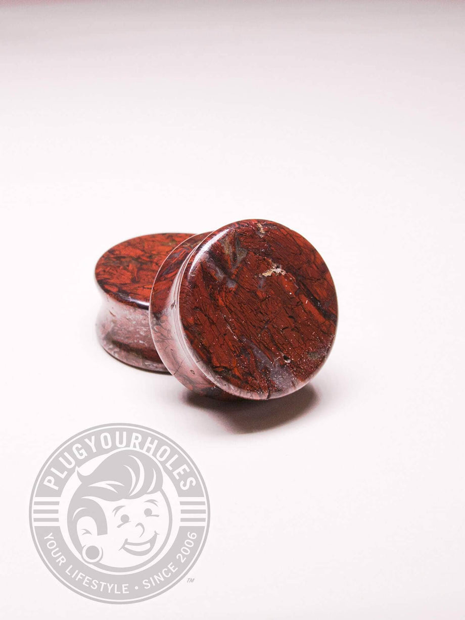 Red Brecciated Jasper Stone Plugs