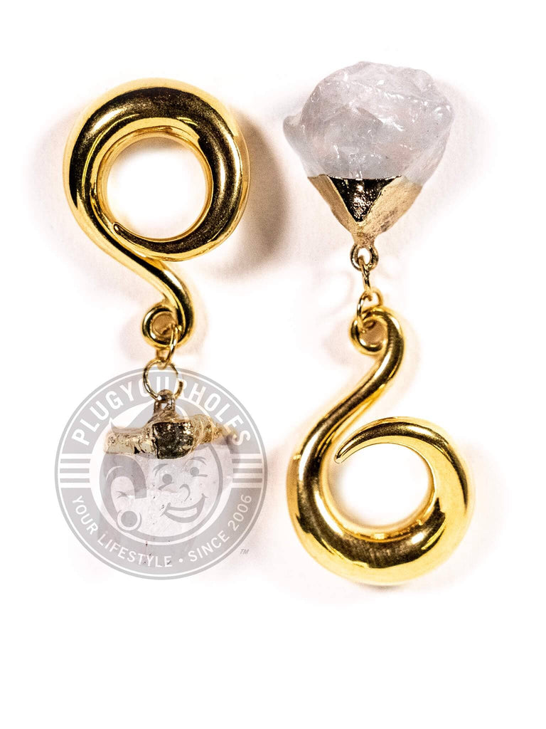 Clear Crystal Stone Steel Curled Hook Hangers