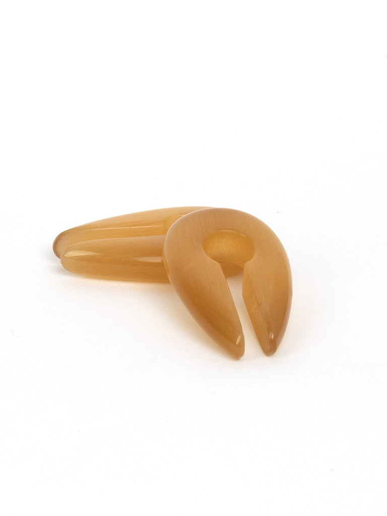 Yellow Cat's Eye Oval Keyhole Stone Hangers