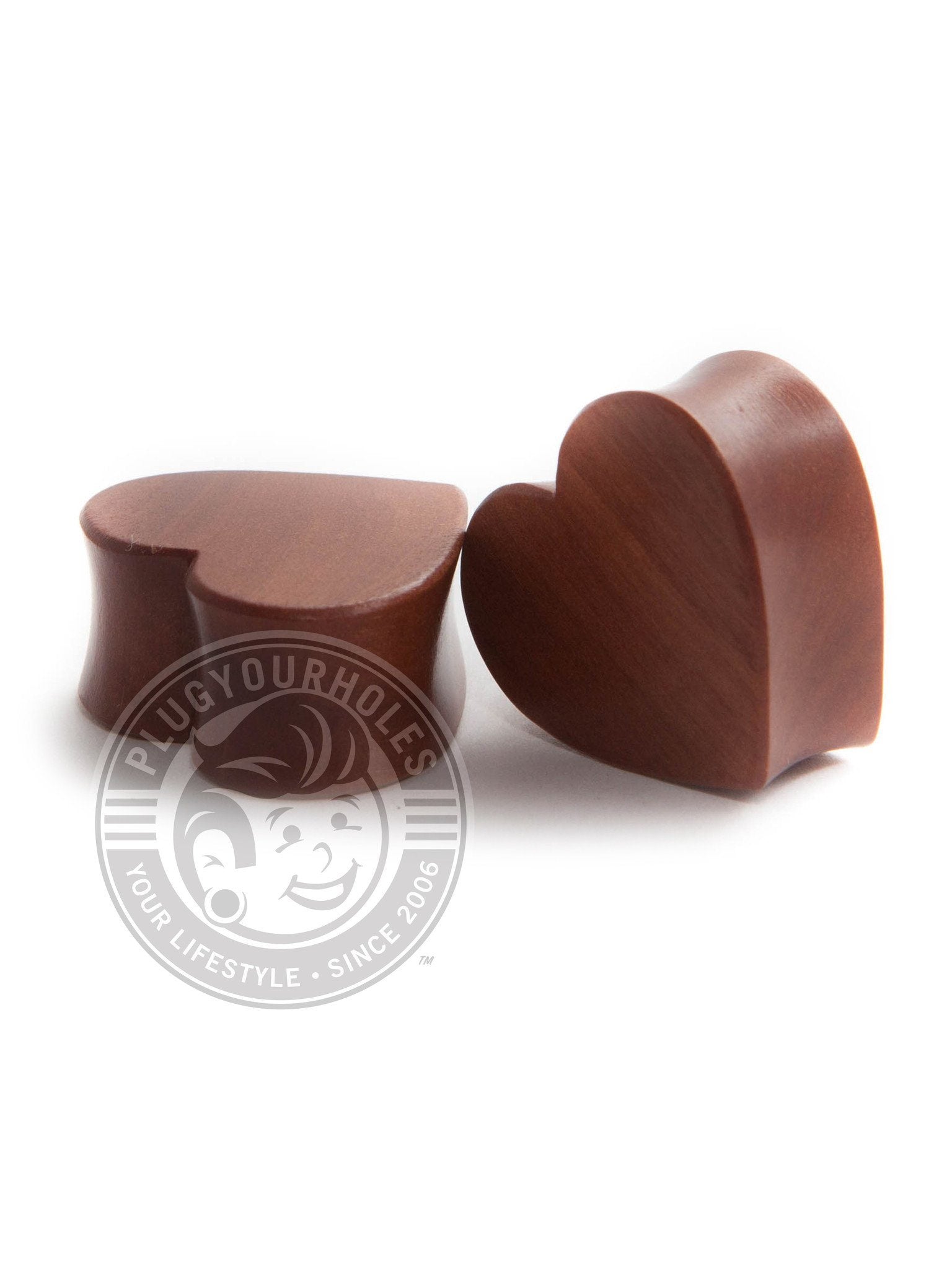 Cherry Wood Heart Shaped Plugs, Wooden Heart Plugs